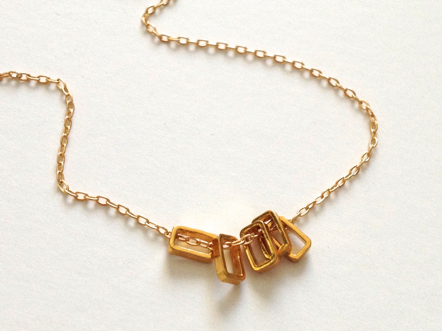 Little Rectangles Necklace on super long chain //LilahV