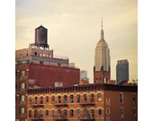 New York City photo, Empire State Building, NYC photo, urban decor, water reservoir, Manhattan skyscraper, cityscape