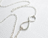 Infinity Necklace Sterling Silver - Bridesmaids Gift, Forever, Best Friends, Mother Sister- Minimal Classic Geometric Jewelry