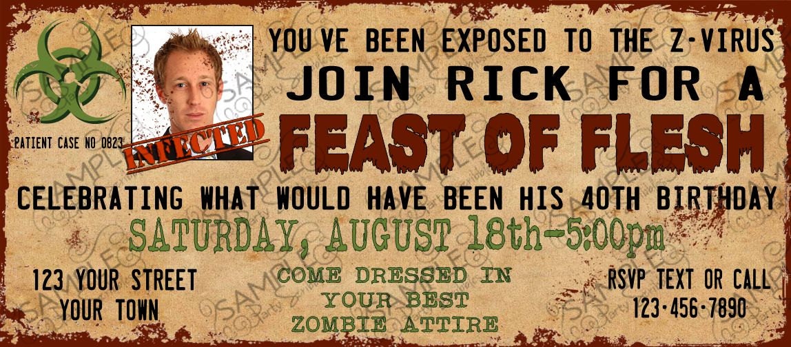 Zombie Apocalypse Invitation & Thank You Set Printable DIY for the Walking Dead Il_170x135