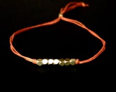 wish bracelet - tangerine tango with faceted gold vermeil beads - aimeepawluk