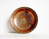 Vintage Antique Large Hand Crafted Copper Strainer/Colander/Sieve/Steamer with Hand Punched Flower Design