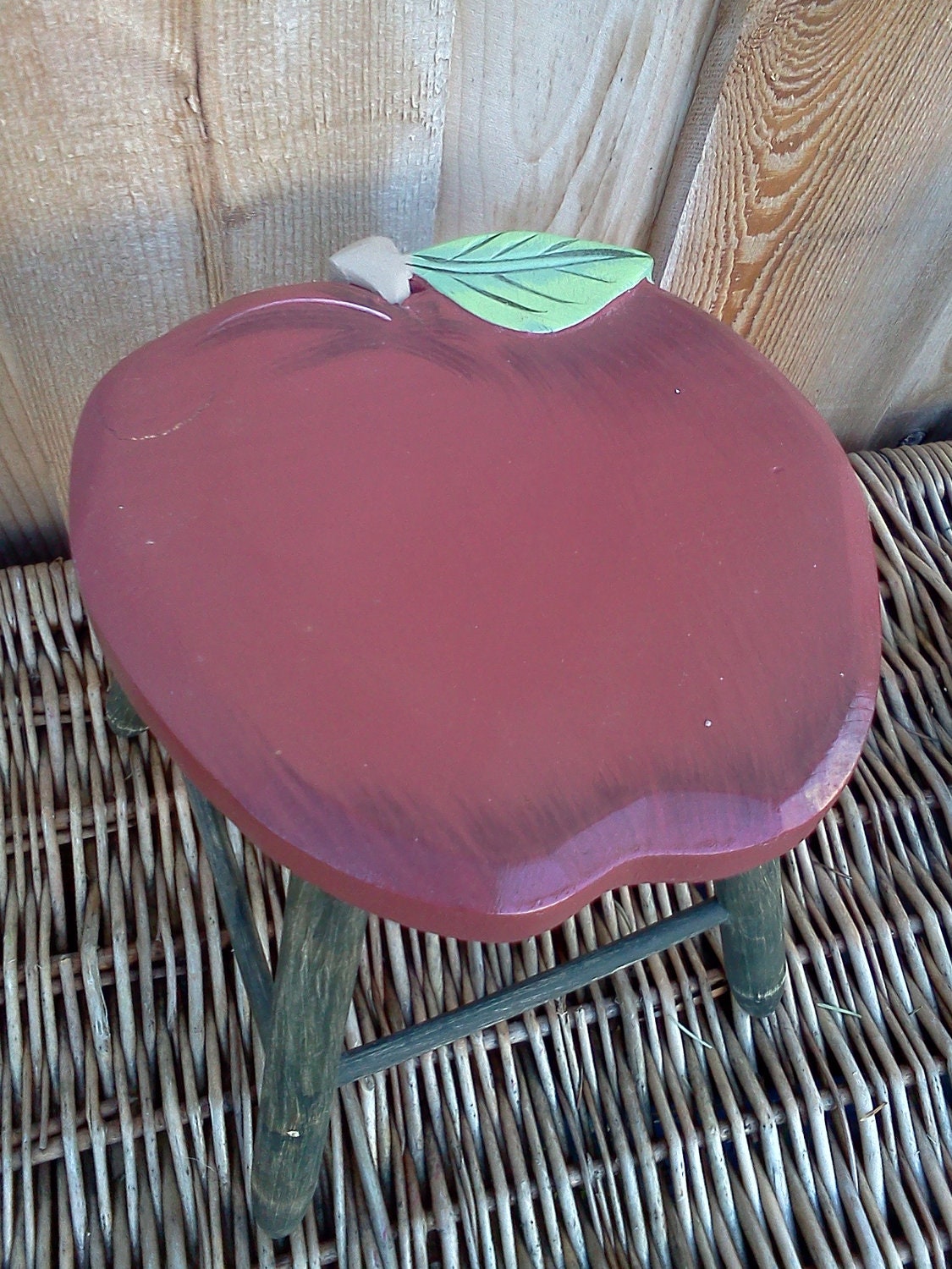 Vintage Wood Stool bench chair step foot rustic kitchen display pple Decoration teacher graduation class mothers Day Gift