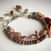 Mexican Fire Opal Bracelet, Red Tiger Eye - Double Strand Bracelet