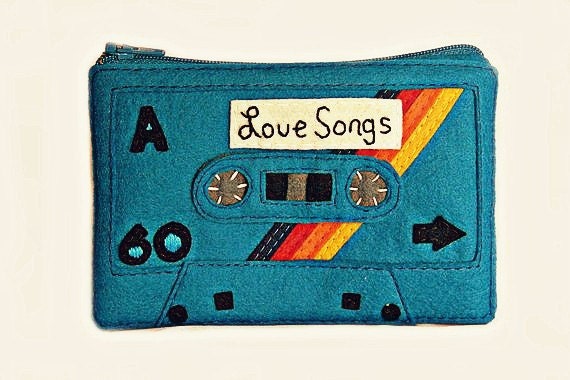 Clutch Cassette Tape Coin Purse Women's Zip Pouch Mix Tape