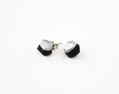 black silver dipped earrings