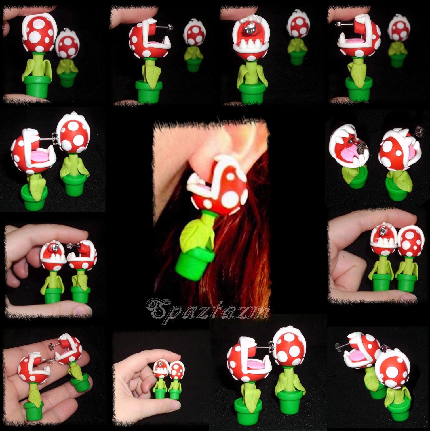 Piranha Plant Earrings As seen on G4 AOTS Made in the USA