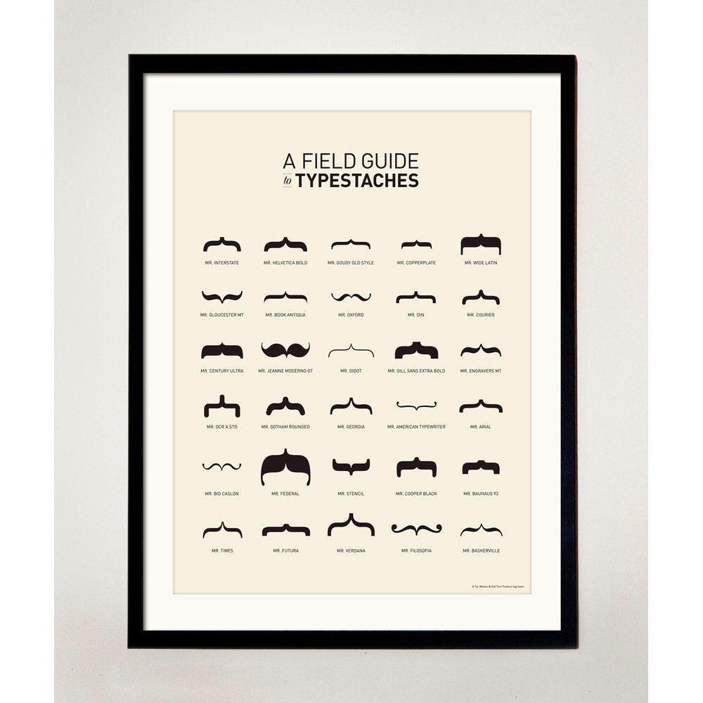 A Field Guide to Typestaches: Volume 1 Poster