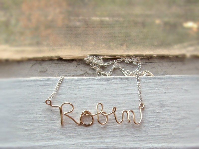 Personalized Name Necklace- Custom Name or Word Necklace- Name Necklace- Wire Name Necklace