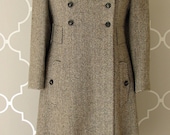 vintage tweed SWEETHEART back brown wool herringbone coat