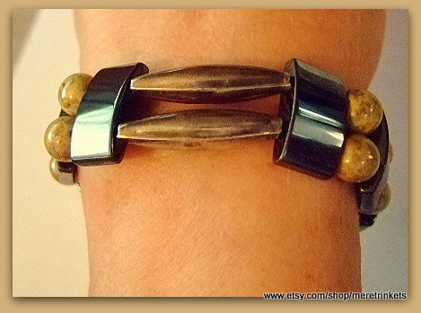 Techno Love Beaded Bracelet for Women, Handmade Jewelry on Etsy, Gift for Her, Unique, OOAK