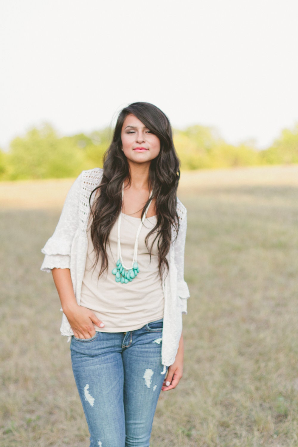 turquoise and cream necklace