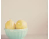 lemon photograph, food photography, lemon, yellow, mint, pastel, kitchen wall art, fruit, fruit photograph - sweetdreamsandhoney