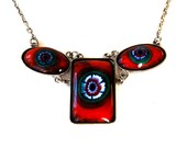 Lovely, Vintage Millefiori, Red Murano Glass, Modernist Design, Made in Italy, Choker Necklace