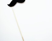 6 Felt Mustache on a Stick Photo Booth Props - Black Felt Mustaches on A Stick - Wedding Photo Booth Prop Il_170x135