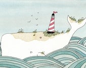 The Beacon Whale 8x10 print - sadlyharmless