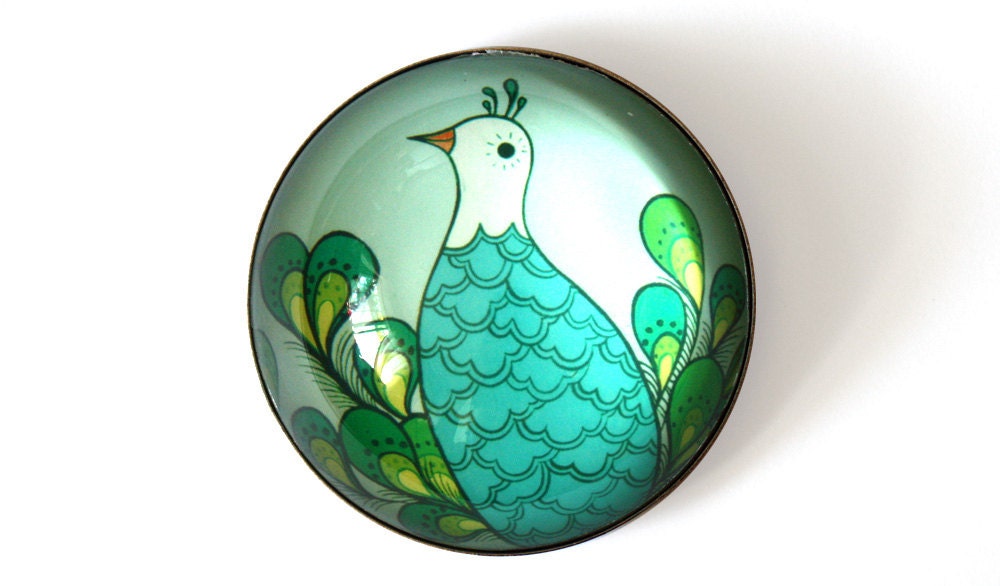 Peacock Magnet by boygirlparty Peacock bird peafowl fridge magnet - handmade peacock art