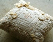 Custom Personalized Vintage Lace Wedding Ring Bearer Pillow -- Handmade in Ireland