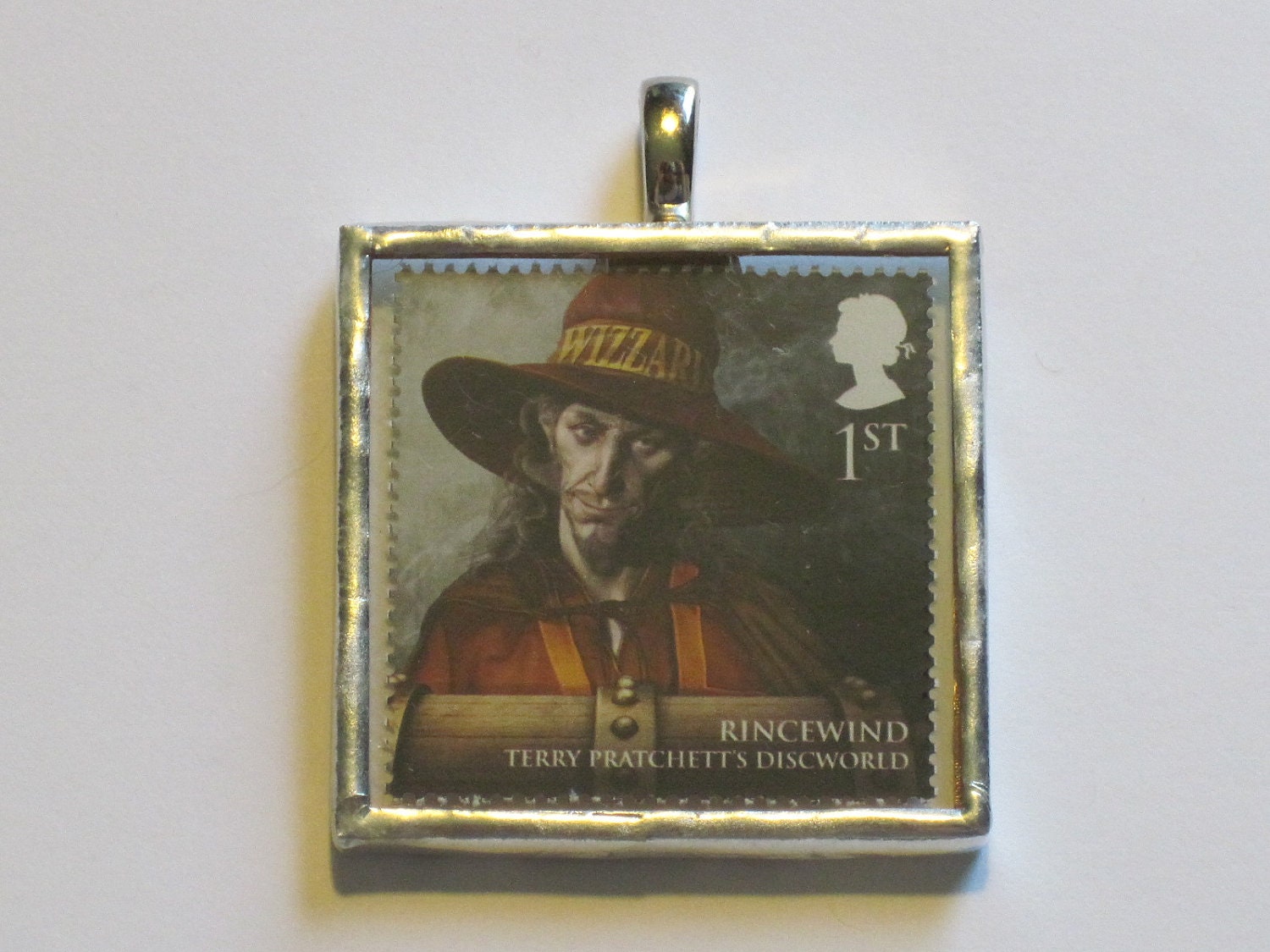 Postage Stamp Pendant - Discworld - Rincewind