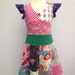 Size 7 yrs up to 9 yrs girls upcycled t-shirt twirl dress