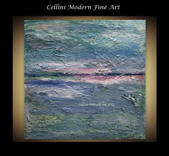 Etsy Original Abstract Painting Impressionism Earth Sea and Sky Earthen Series 10" X 10" Stretched Gallery Canvas