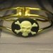 SaLe - IVORY Skull and Crossbone Cameo Hinged Bracelet