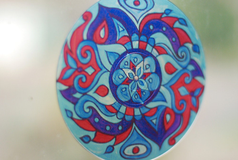 Blue Otter Geometric Mandala Suncatcher
