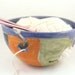 Purple and Orange Knitting Yarn Bowl / Ceramic Yarn Bowl / SHIPS TODAY Handmade / Perfect for someone who loves to knit or crochet