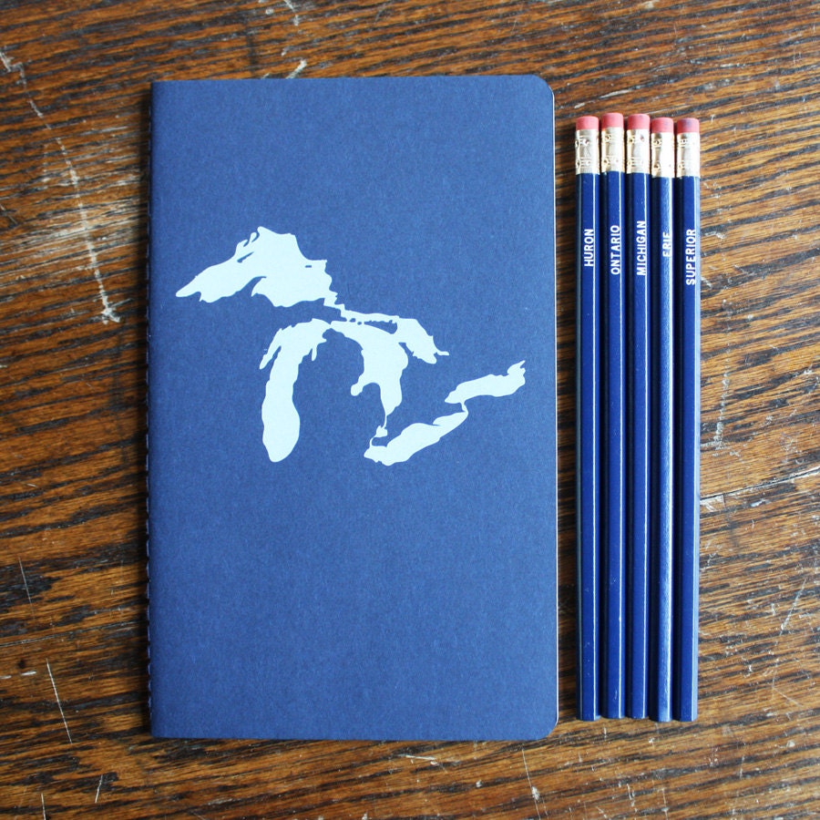 Great Lakes Writing Set (Moleskine notebook and pencils)