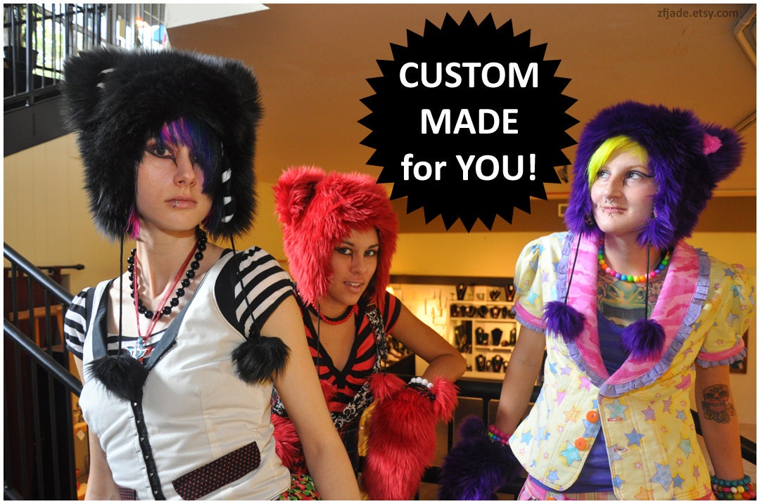 CUSTOM MADE for YOU: Monster Fur Kitty Cat Hat