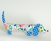 Modern Floral Childrens Plush Wiener Dog Toy Soft Doll Stuffed Baby MYRA