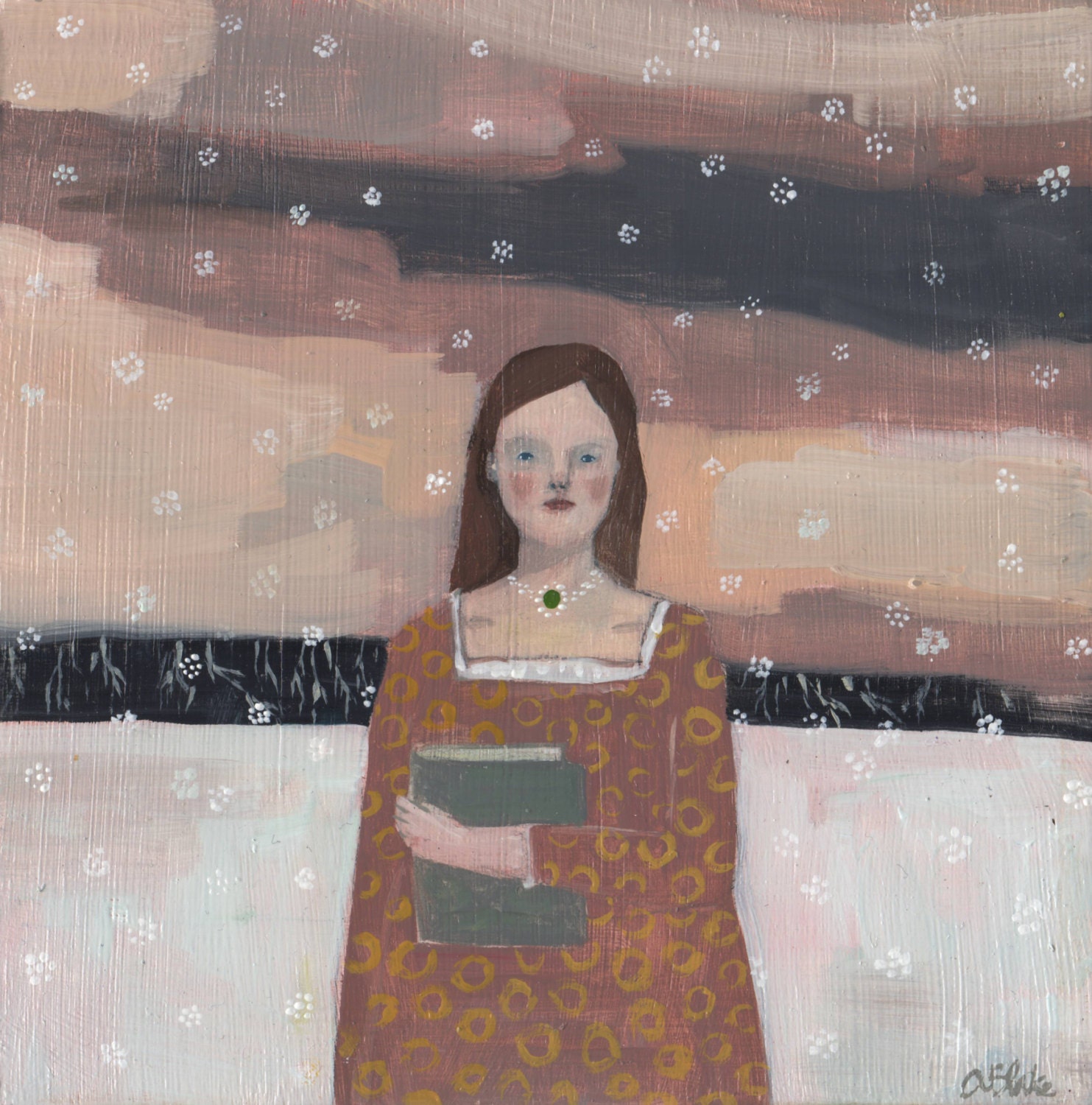 the world made her wise - original oil painting on wood