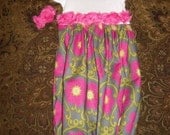 Custom size Boutique Baby layette wholesale gown shower Ecograda Rose Damask wholesale first pictures, coming home,