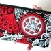 Large Zipper Pouch Clutch Bag Eco Friendly Padded Gadget Case -  NEW Red Garden
