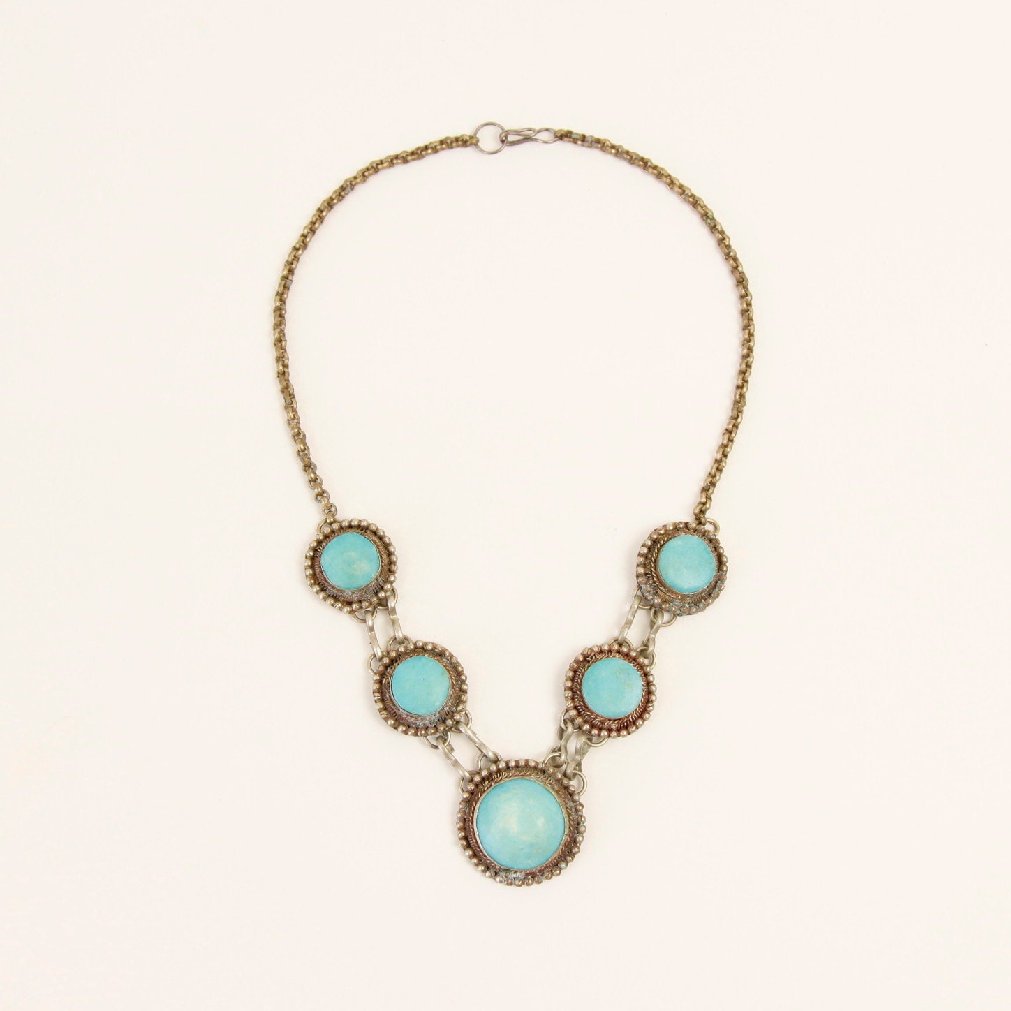 Turquoise and Silver Vintage Necklace