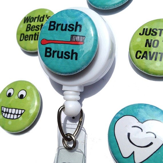 Dentist Badge Reel Interchangeable ID Badge Holder by claudine