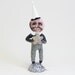 Spun Cotton Vintage Inspired Illusionist Moon Man Figure OOAK