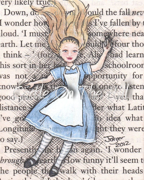 8 x 10 Print - Alice's Adventures In Wonderland - Down Down Down