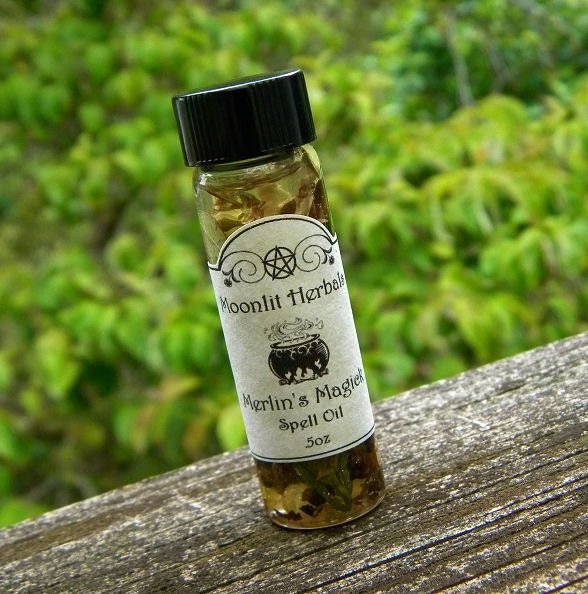 Merlin's Magick Spell Oil - Druidry, Knowledge, Wisdom, Visions, Nature Magick, Mysticism, Ceremonial Magick, Spellweaving