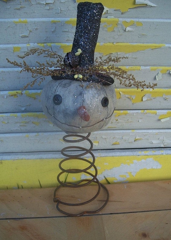 Primitive Snowman Nodder