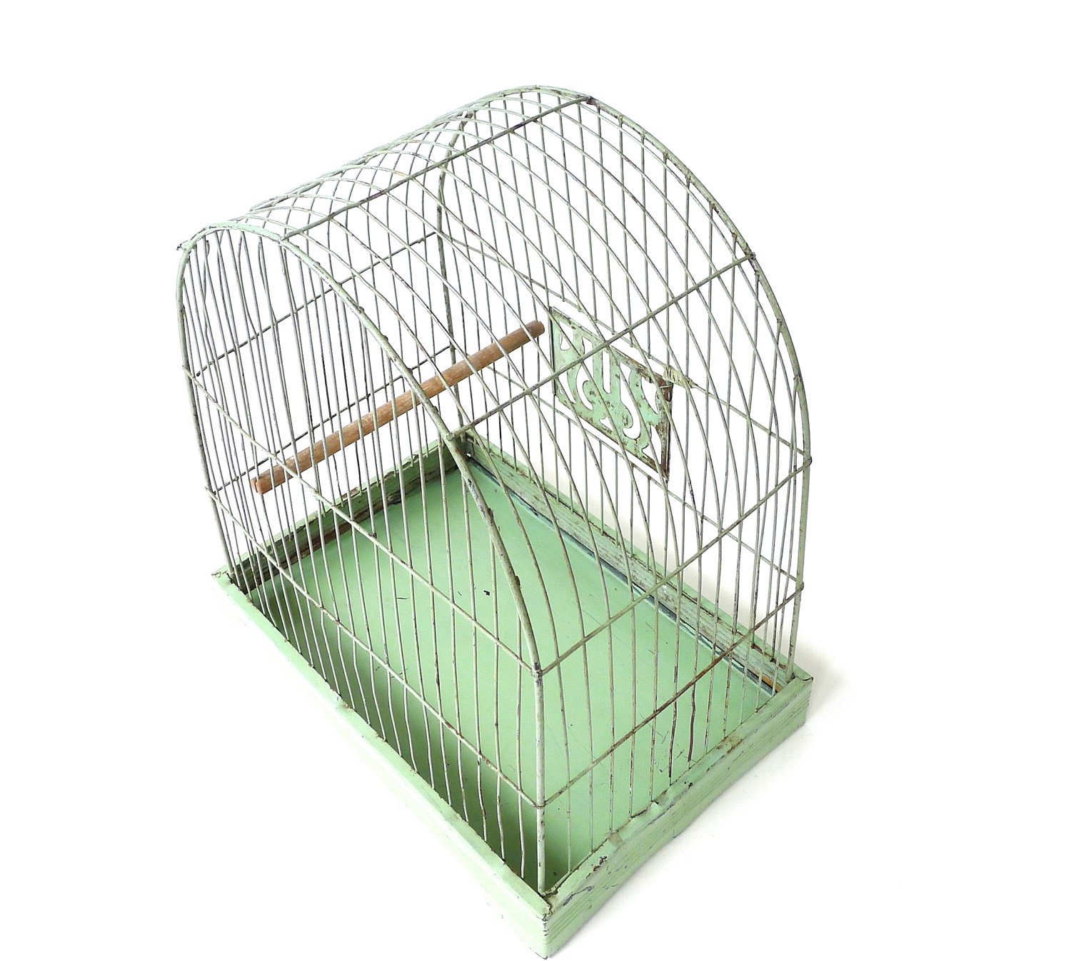 Vintage Hendryx Pale Green Bird Cage Birdcage