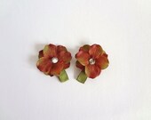 Set of 2 Brown Hydrangea Baby Snap Hair Clips
