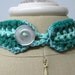 Fringe choker necklace crochet fiber jewelry hippie gypsy teal