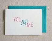 You and Me Letterpress Card
