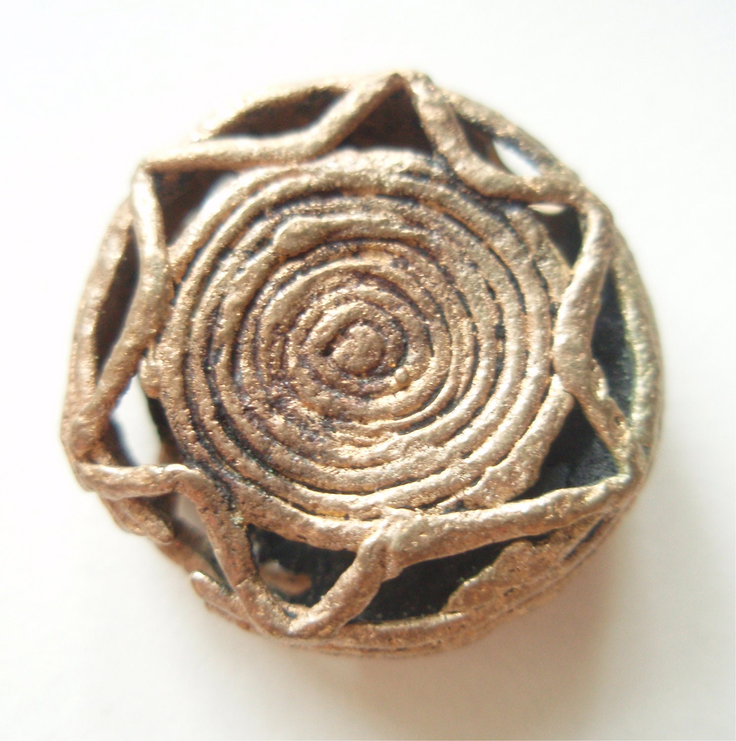 Antique African Star - a hand-coiled Trade Bead from Ghana