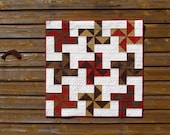 Pinwheel Quilt  Wall Hanging or Small Throw Quilted Blanket  - Patchwork Pinwheel Quilt