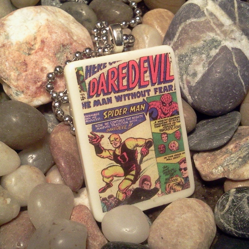 Vintage Look Daredevil Comic Pendant