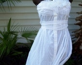 Hippie Boho Wedding Dress Beach Cotton Rustic Tattered Bohemian Shabby Alternative Wedding Gown 50s Vintage Inspired Bespoke Woodland Fairy