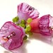 Handmade 3 bellflowers in lavender and fuchsia