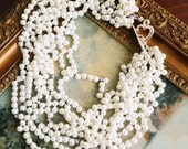 Chunky Pearl Necklace, Bridal Pearl Bracelet, Layered Statement Wedding Necklace Vintage Style Bridal Jewelry